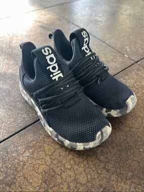 adidas Kids Black Slip-On Sneakers with Camo Sole